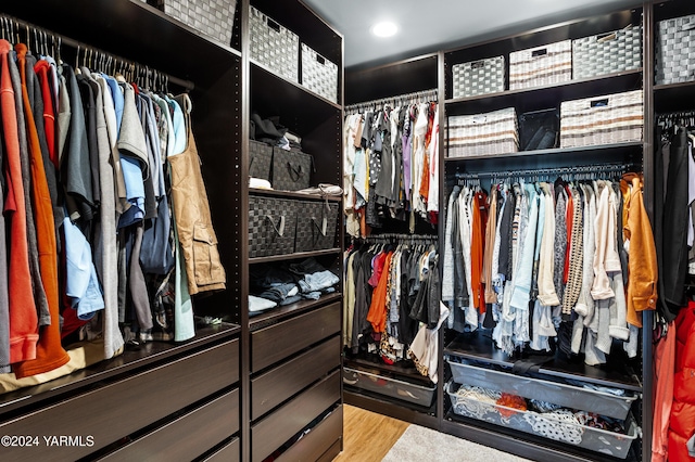 spacious closet with light wood-style floors