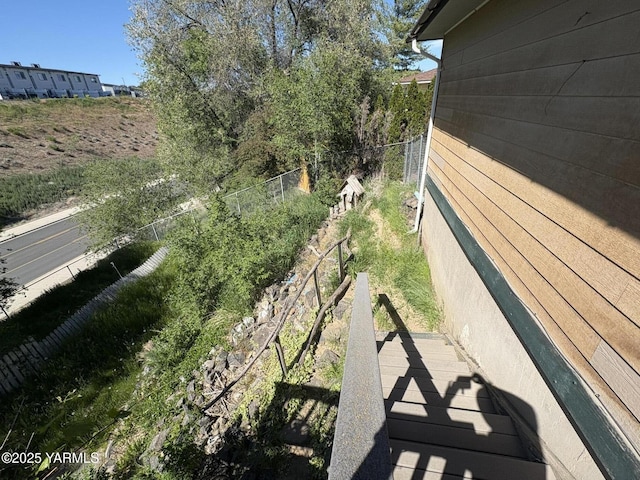 view of yard featuring fence