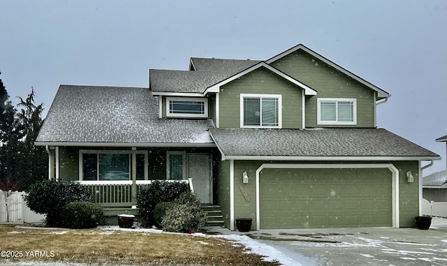 5002 Overbluff Dr, Yakima, WA 98901 - view of front of property with a shingled roof, concrete driveway, and an attached garage