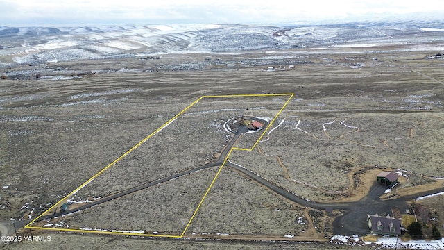 aerial view with a mountain view