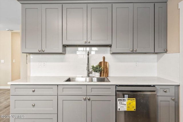 kitchen featuring gray cabinetry