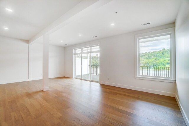 empty room featuring light hardwood / wood-style floors