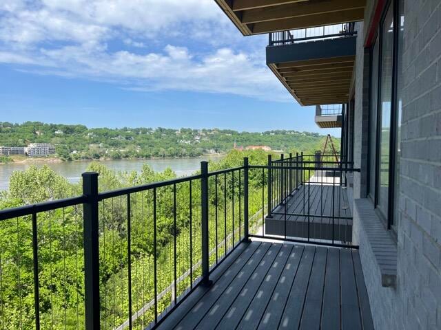 balcony with a water view