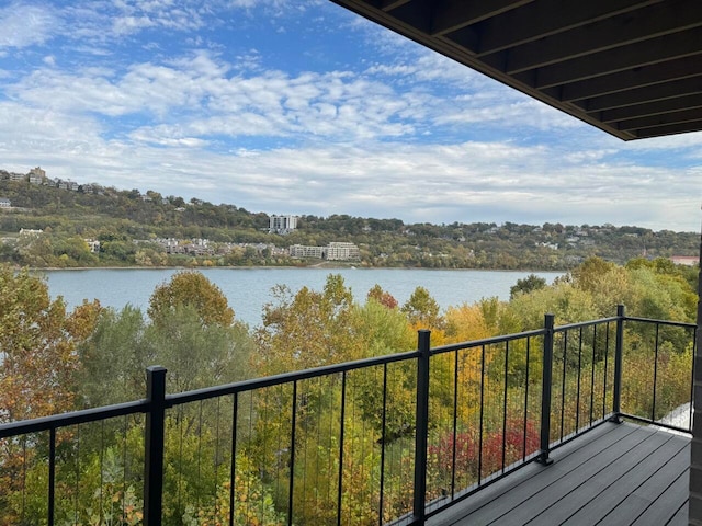 balcony with a water view