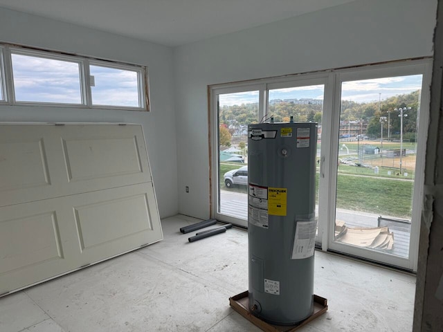 entrance foyer with electric water heater