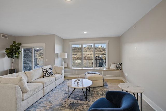 living room featuring hardwood / wood-style floors