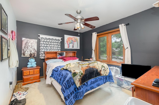 8104 Harms Hill Dr, Florence, KY 41042 - bedroom featuring carpet flooring, a ceiling fan, and baseboards