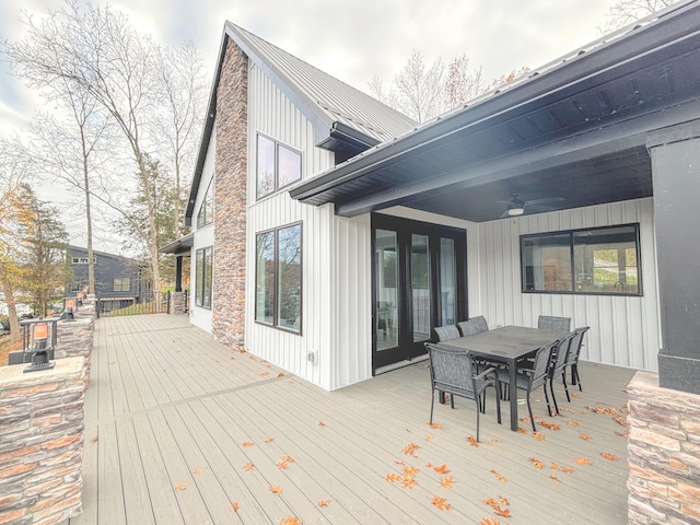 465 Cedar Hill Dr, Williamstown, KY 41097 - deck featuring outdoor dining space and ceiling fan