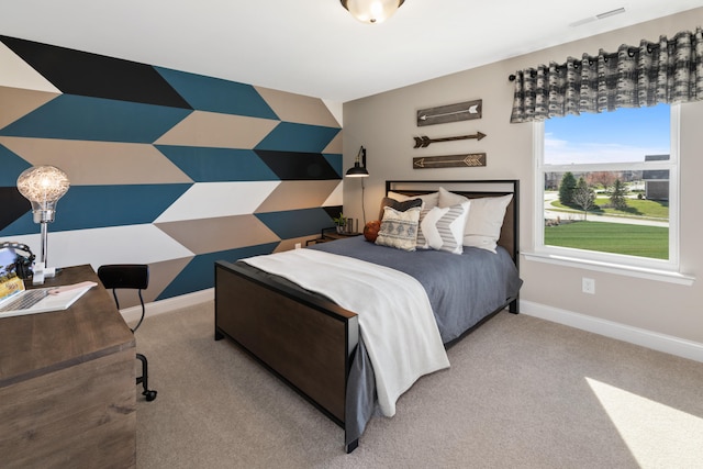 bedroom featuring carpet flooring