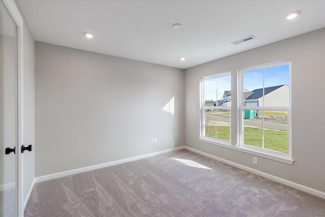 carpeted spare room featuring a healthy amount of sunlight