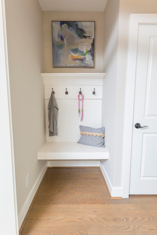 mudroom with light wood-type flooring