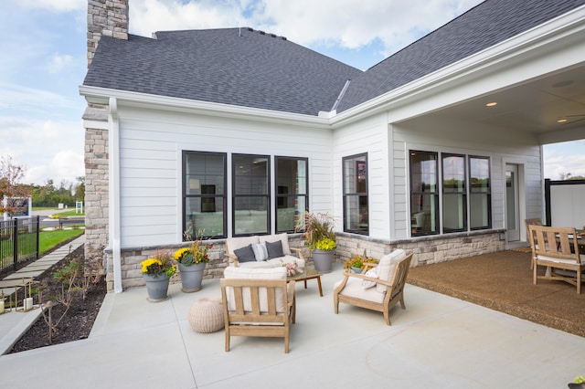 view of terrace featuring outdoor lounge area