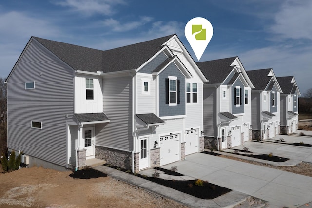 view of front of house with a garage