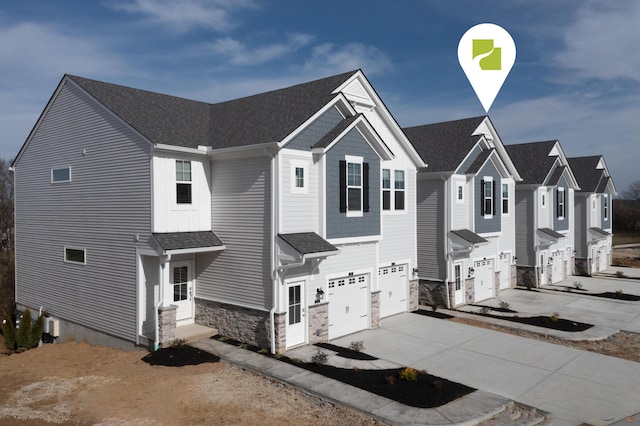 view of front of house with a garage