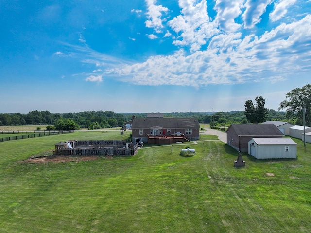 bird's eye view with a rural view