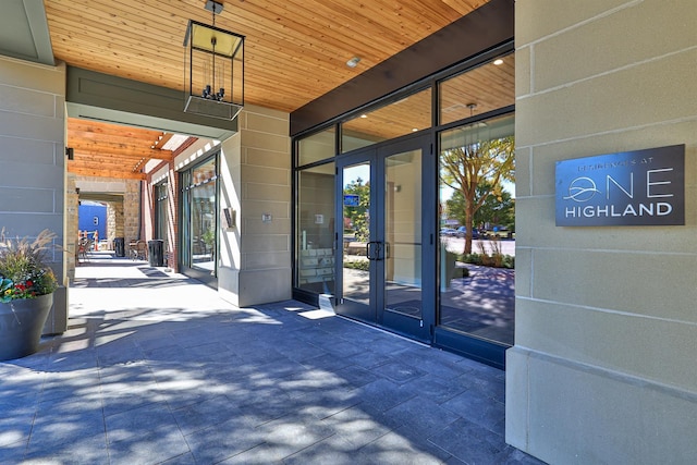 view of exterior entry with french doors