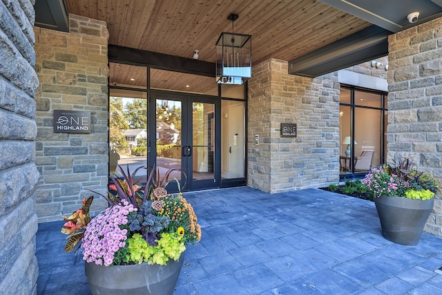 entrance to property with french doors