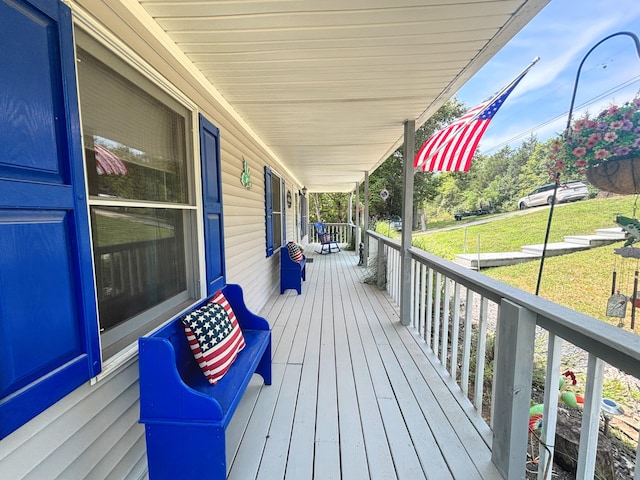 deck with a porch