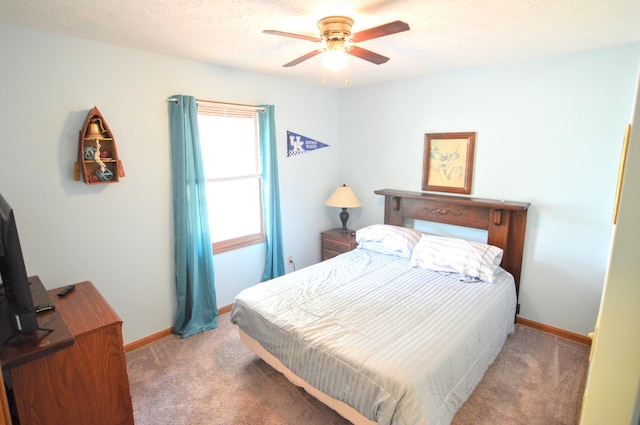 bedroom with carpet and ceiling fan