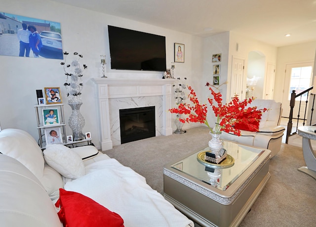 909 Riesling Ct, Walton, KY 41094 - living area featuring carpet flooring and a premium fireplace