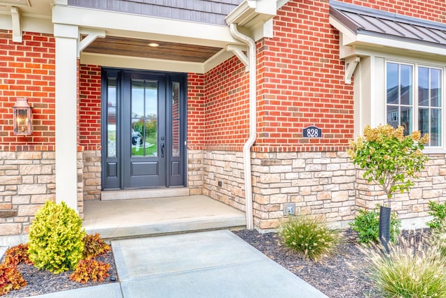 828 Fairbanks Ln, Southgate, KY 41071 - property entrance with stone siding and brick siding