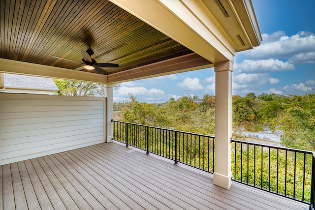 deck with ceiling fan