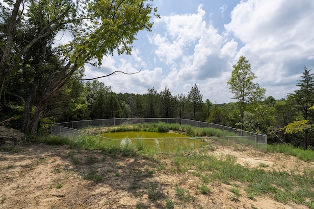 view of yard with a water view