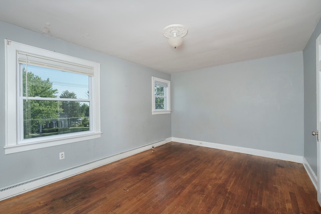 empty room featuring hardwood / wood-style flooring and a healthy amount of sunlight