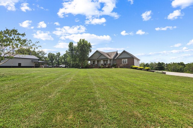 view of front of home with a front yard