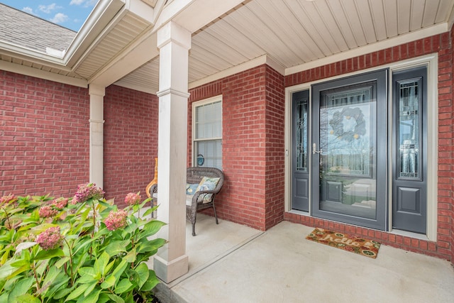 entrance to property with a porch