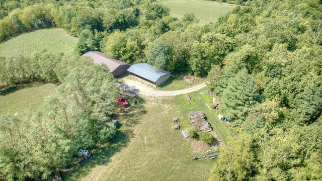 aerial view with a rural view