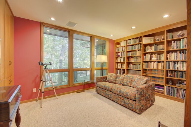 sitting room featuring carpet