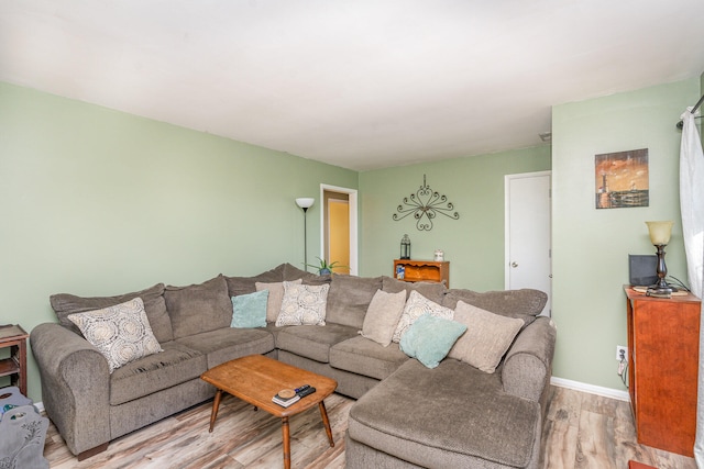 living room featuring light wood-type flooring