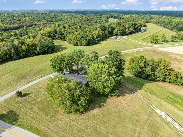 bird's eye view with a rural view