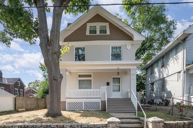 view of front of property featuring a porch