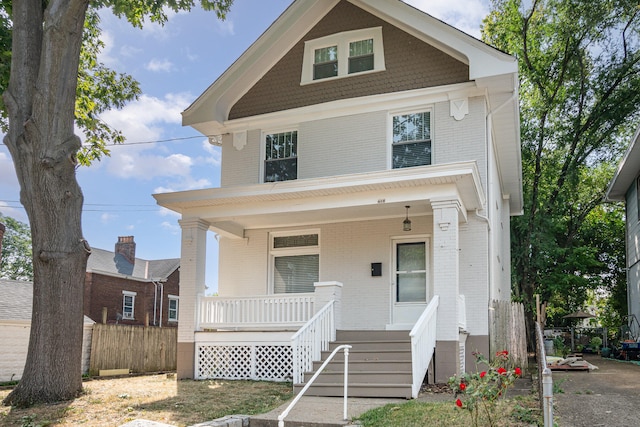 view of front facade featuring covered porch