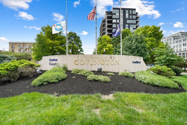 view of community sign