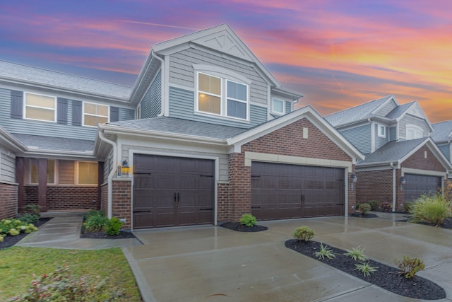 view of front of home with a garage