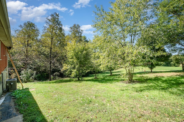 view of yard featuring cooling unit