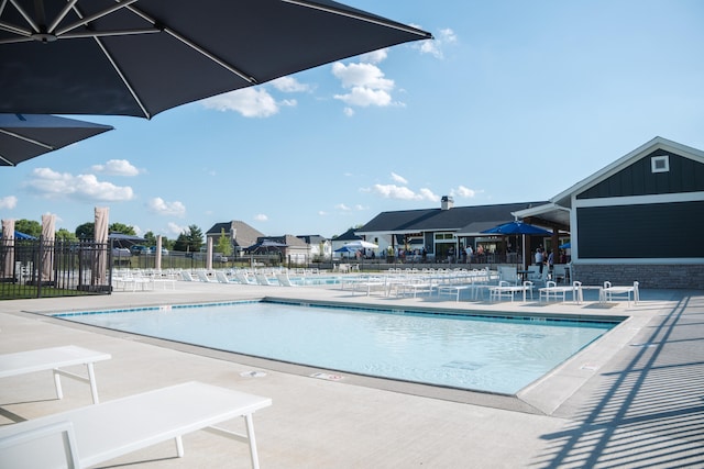 view of pool with a patio area