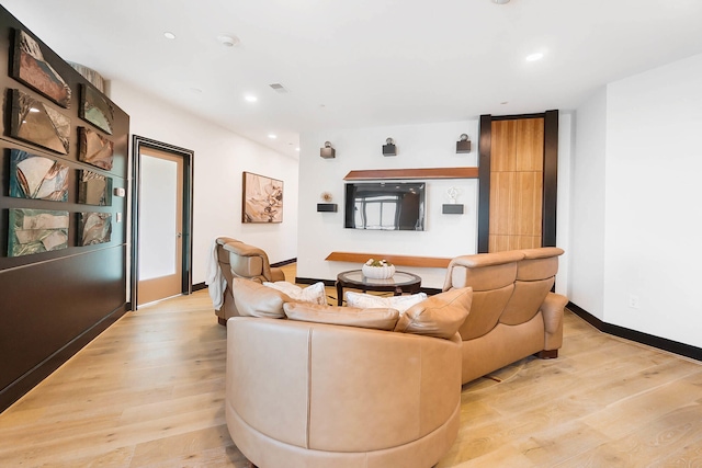 living room featuring light hardwood / wood-style floors