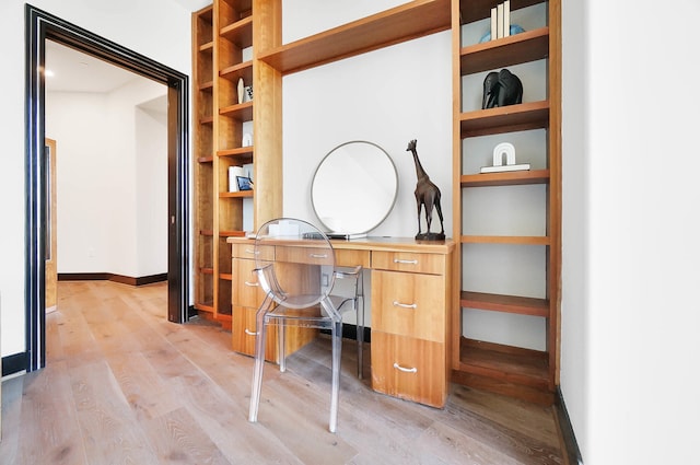 office featuring light hardwood / wood-style floors