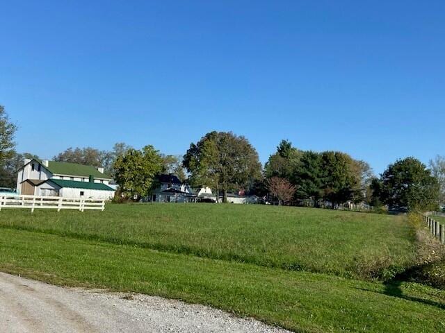 view of street with a rural view