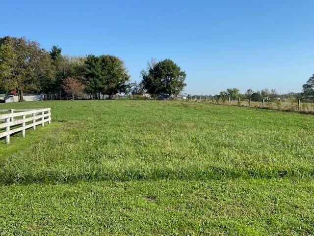 view of yard with a rural view