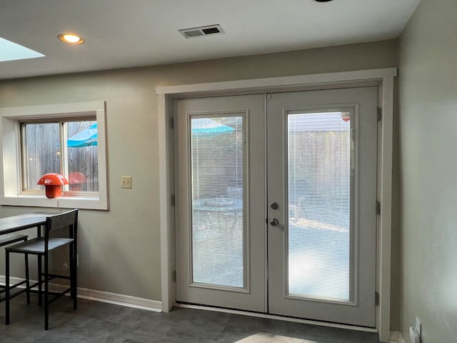 entryway with french doors