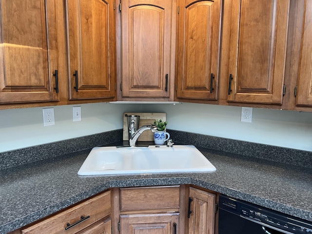 kitchen with black dishwasher and sink