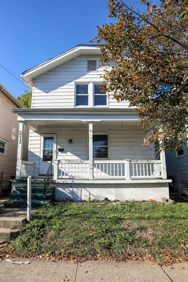 view of front of property with a porch