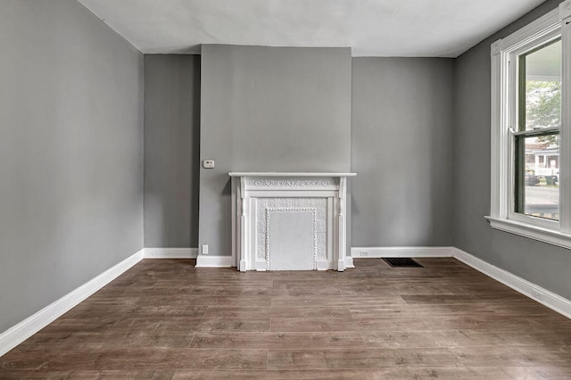 unfurnished living room featuring hardwood / wood-style flooring