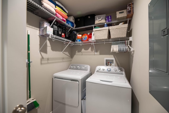 laundry area featuring separate washer and dryer