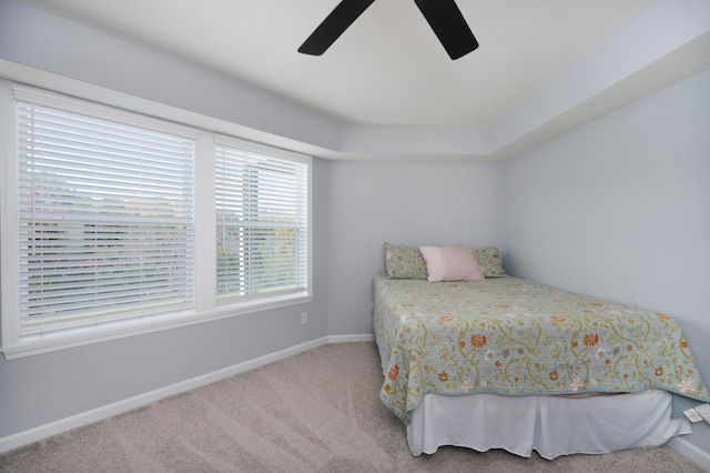 bedroom with carpet and ceiling fan